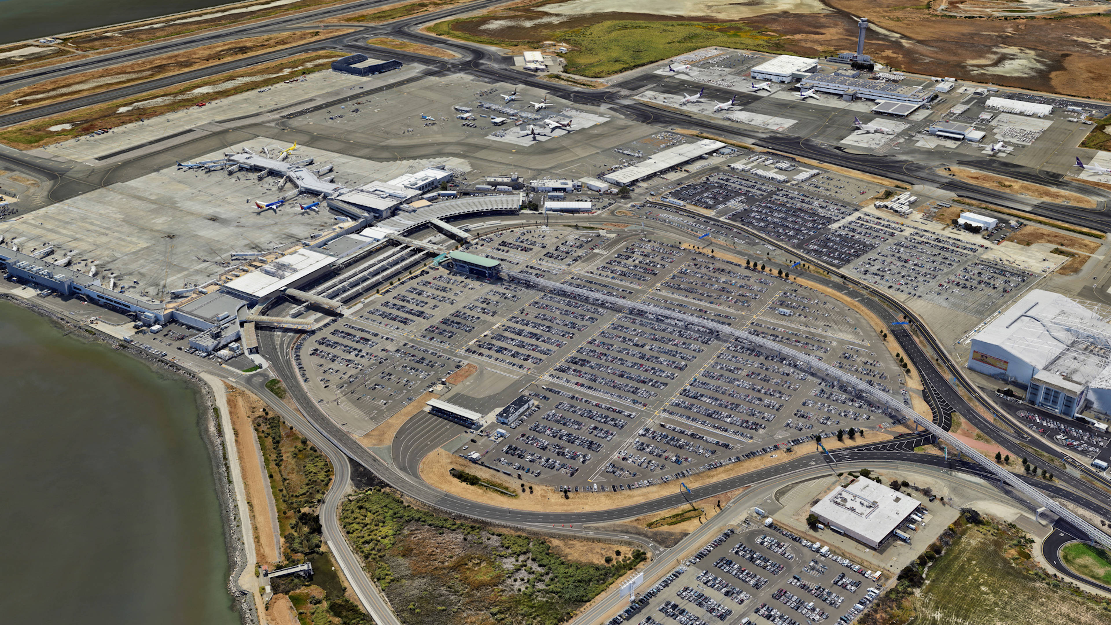  Aerial View of Oakland Airport Parking
