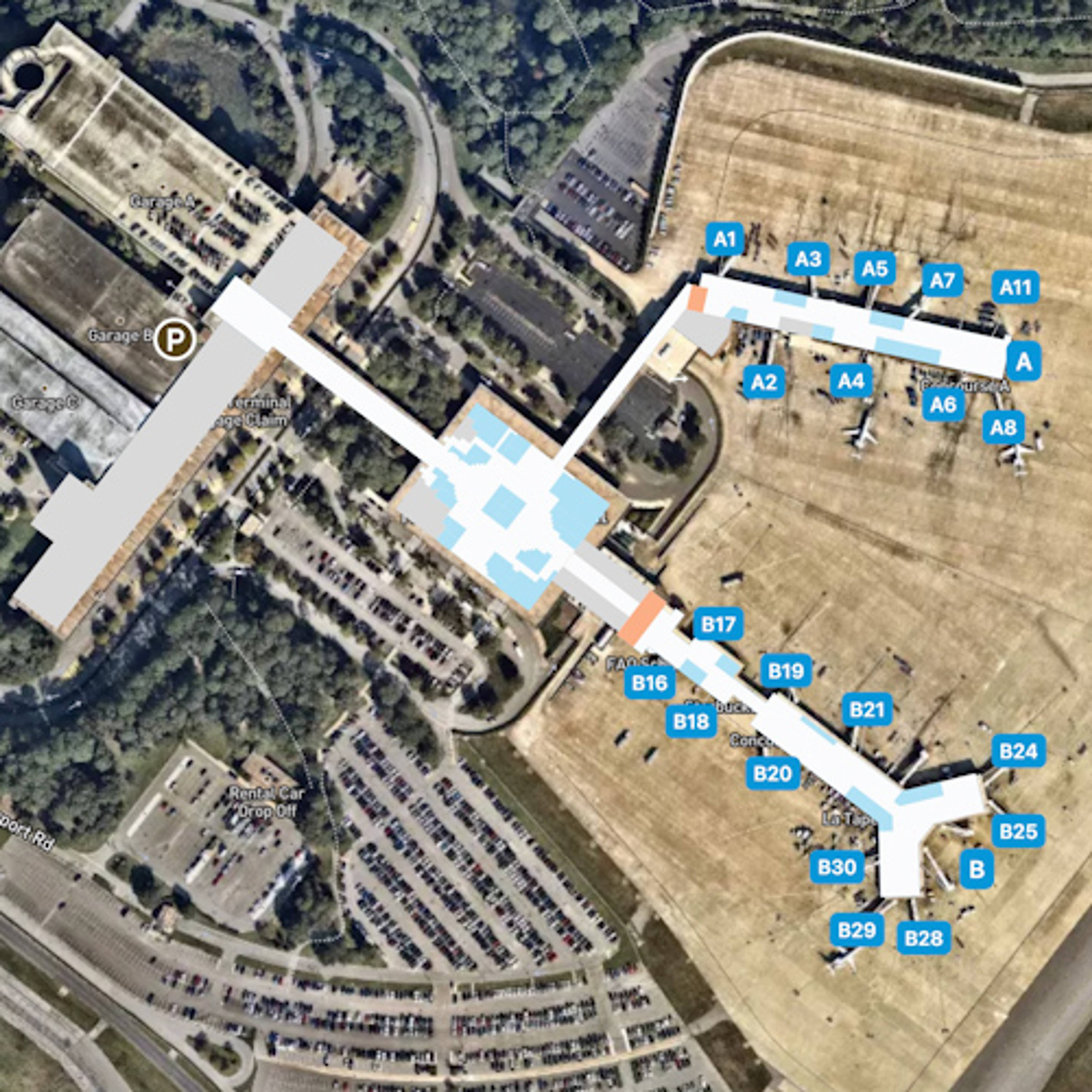 Norfolk Airport ORF Terminal Overview Map