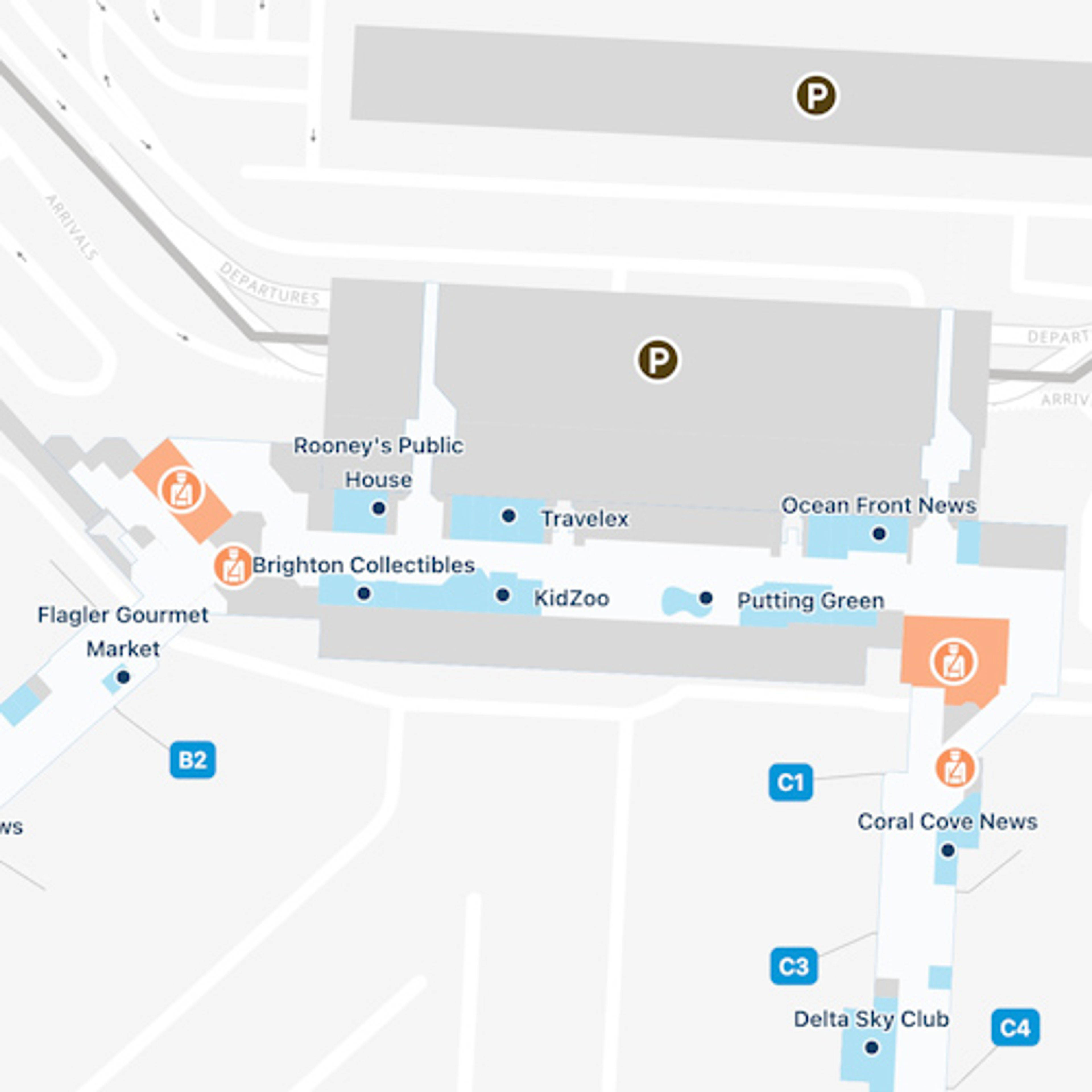 PBI Main Terminal Map