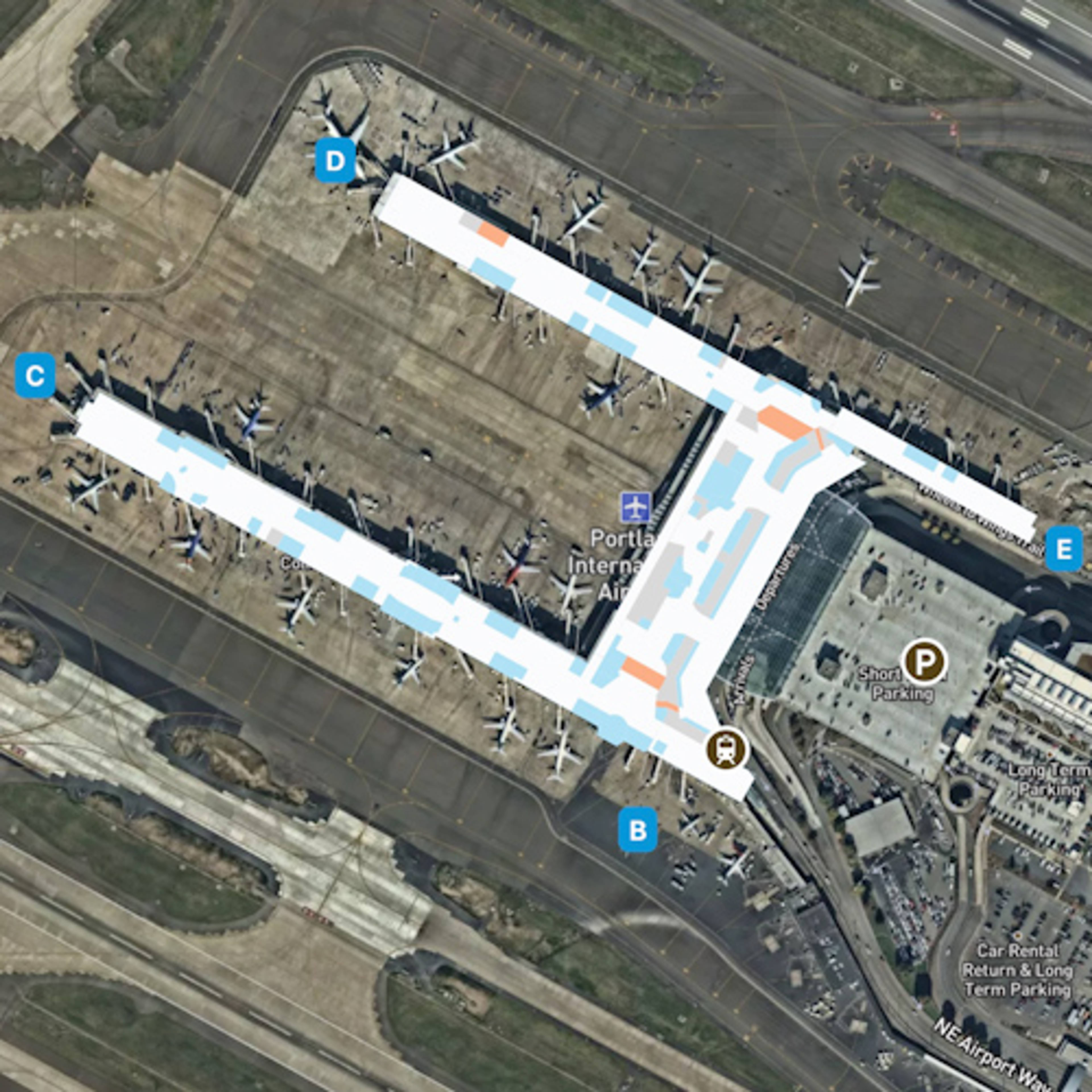 Portland Airport PDX Terminal Overview Map