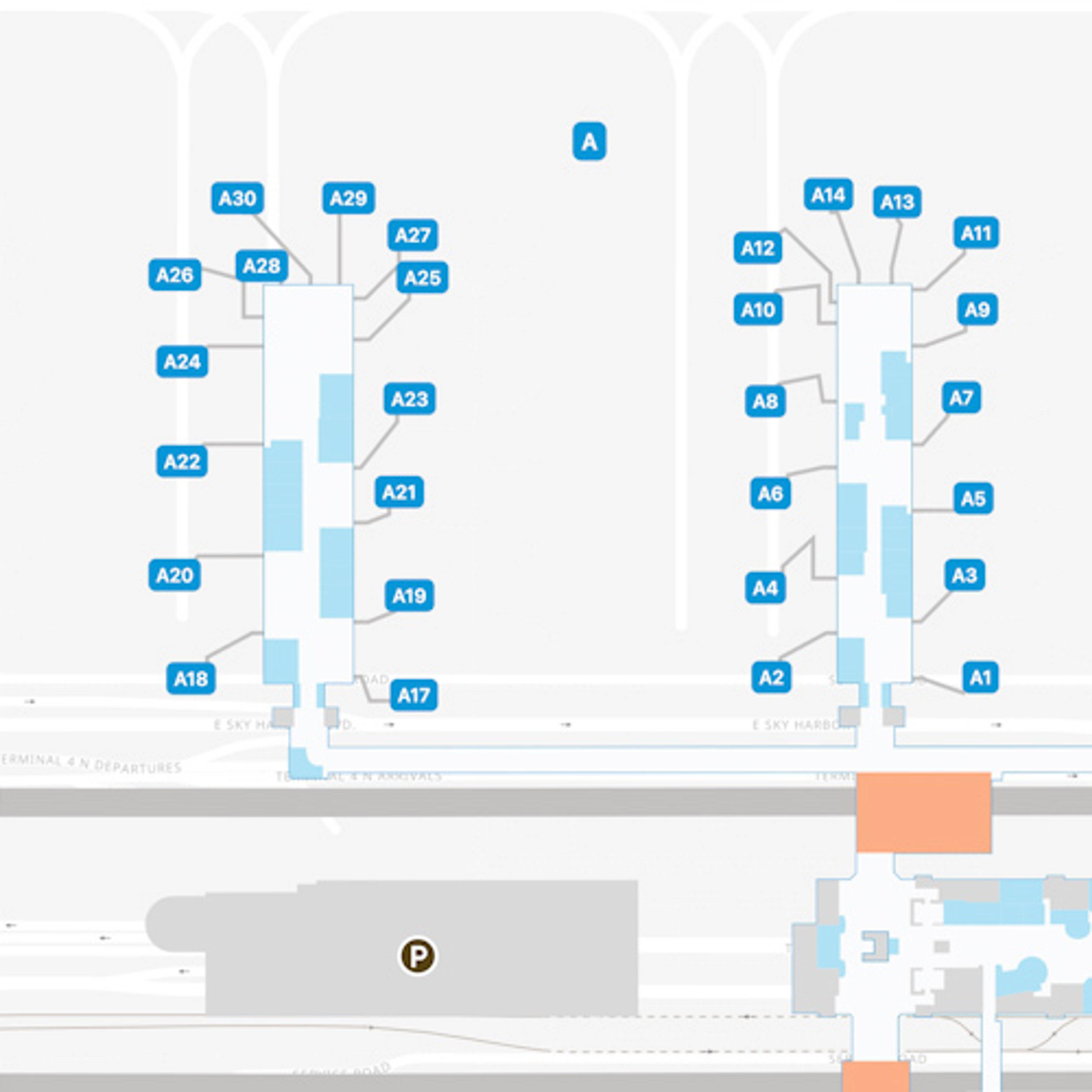 PHX Concourse A Map