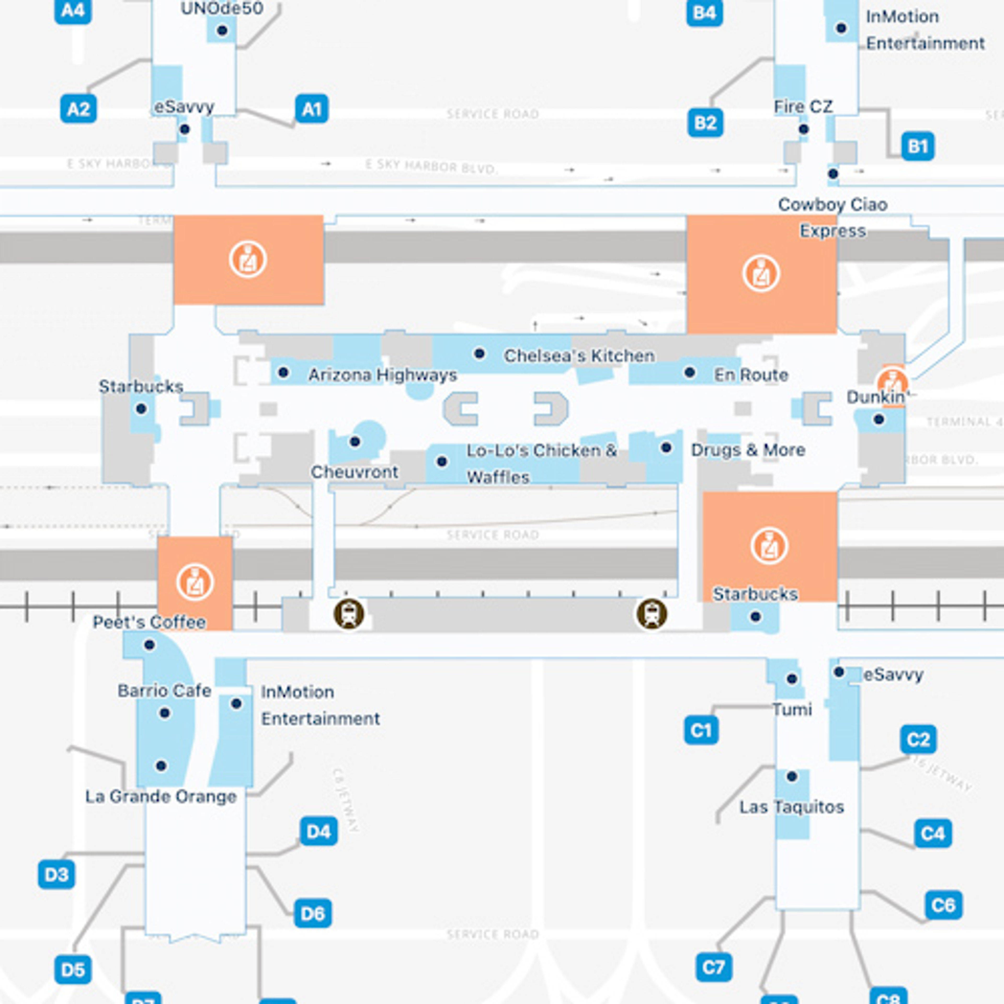 PHX Terminal 4 Map