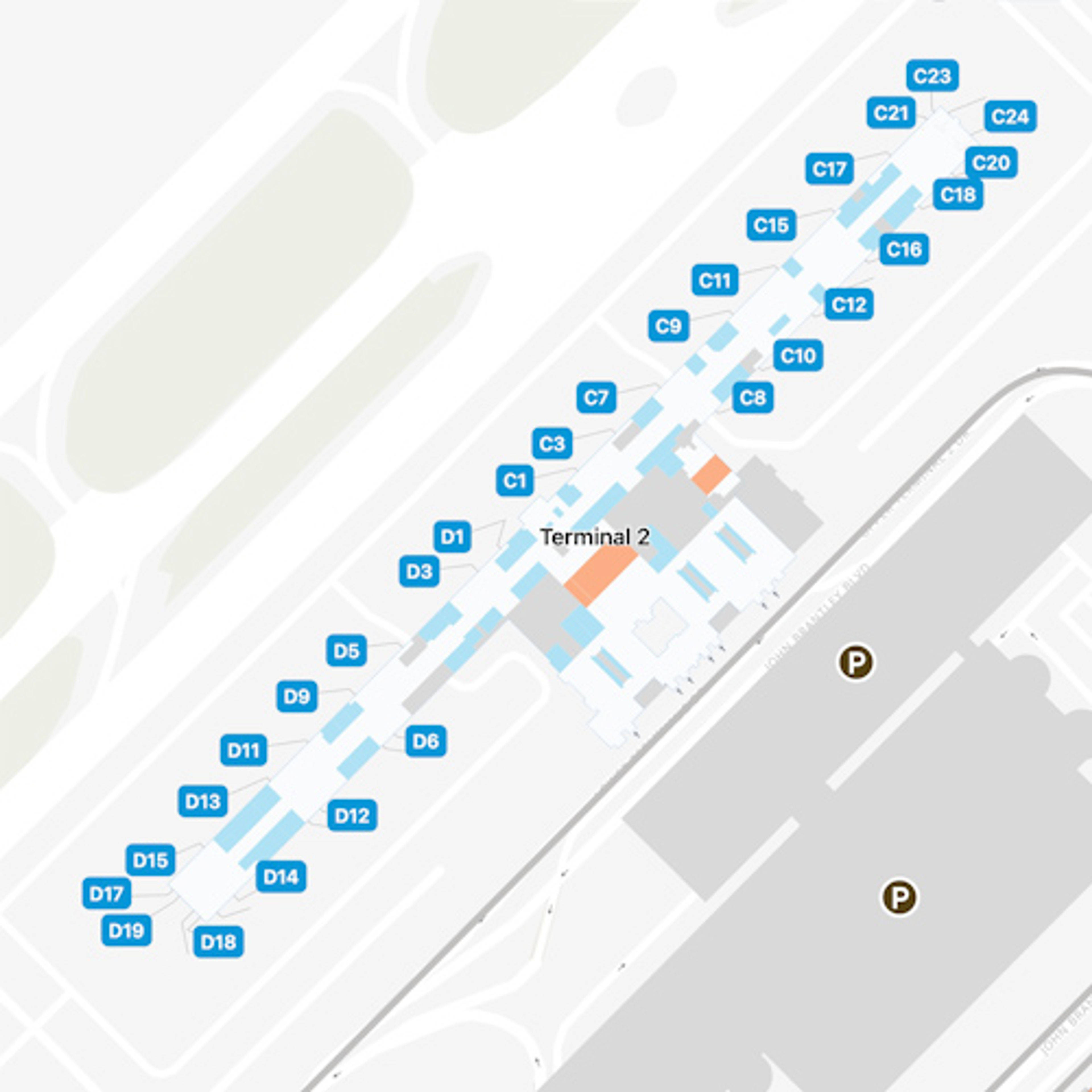 RDU Terminal 2 Map