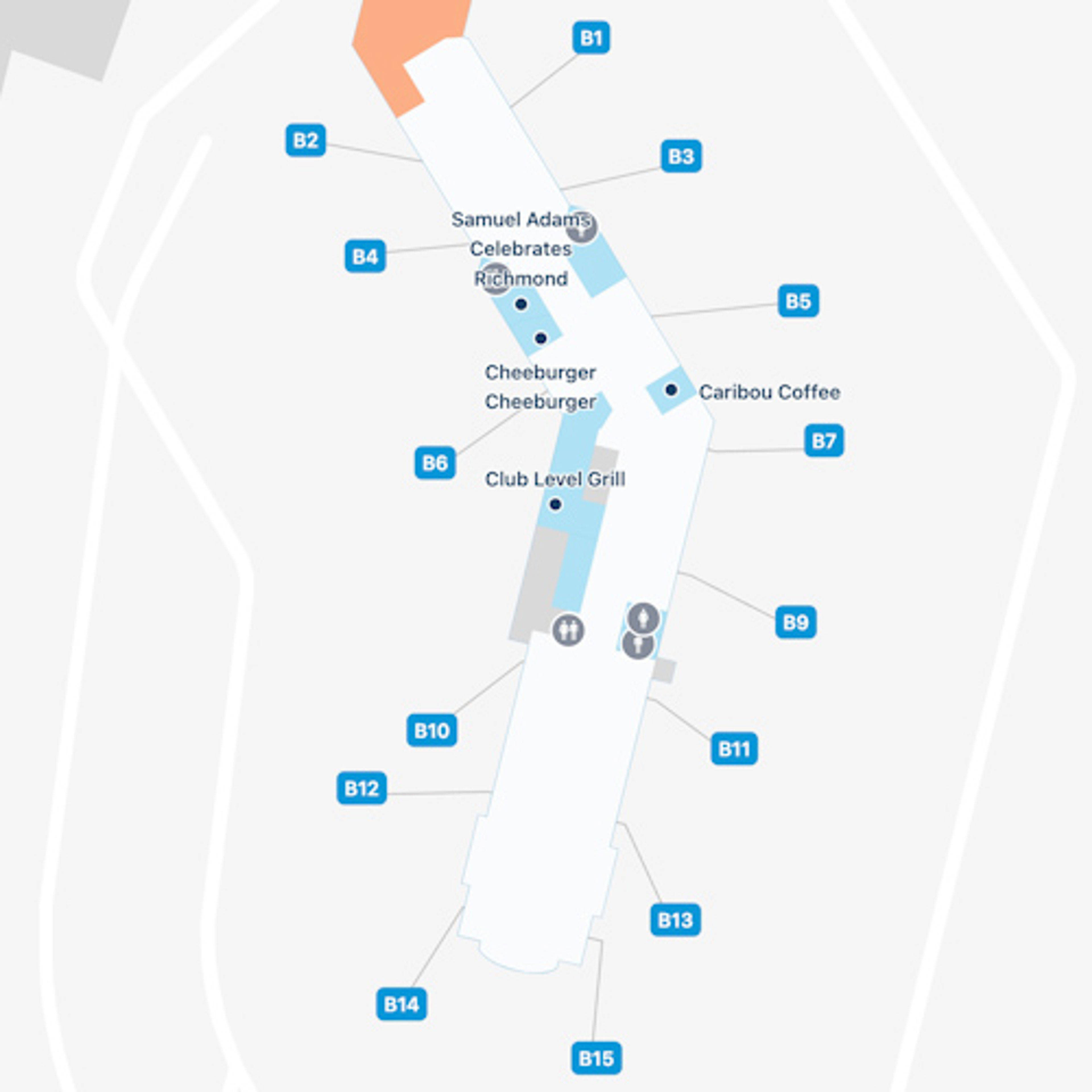 Richmond Airport RIC Concourse B Map