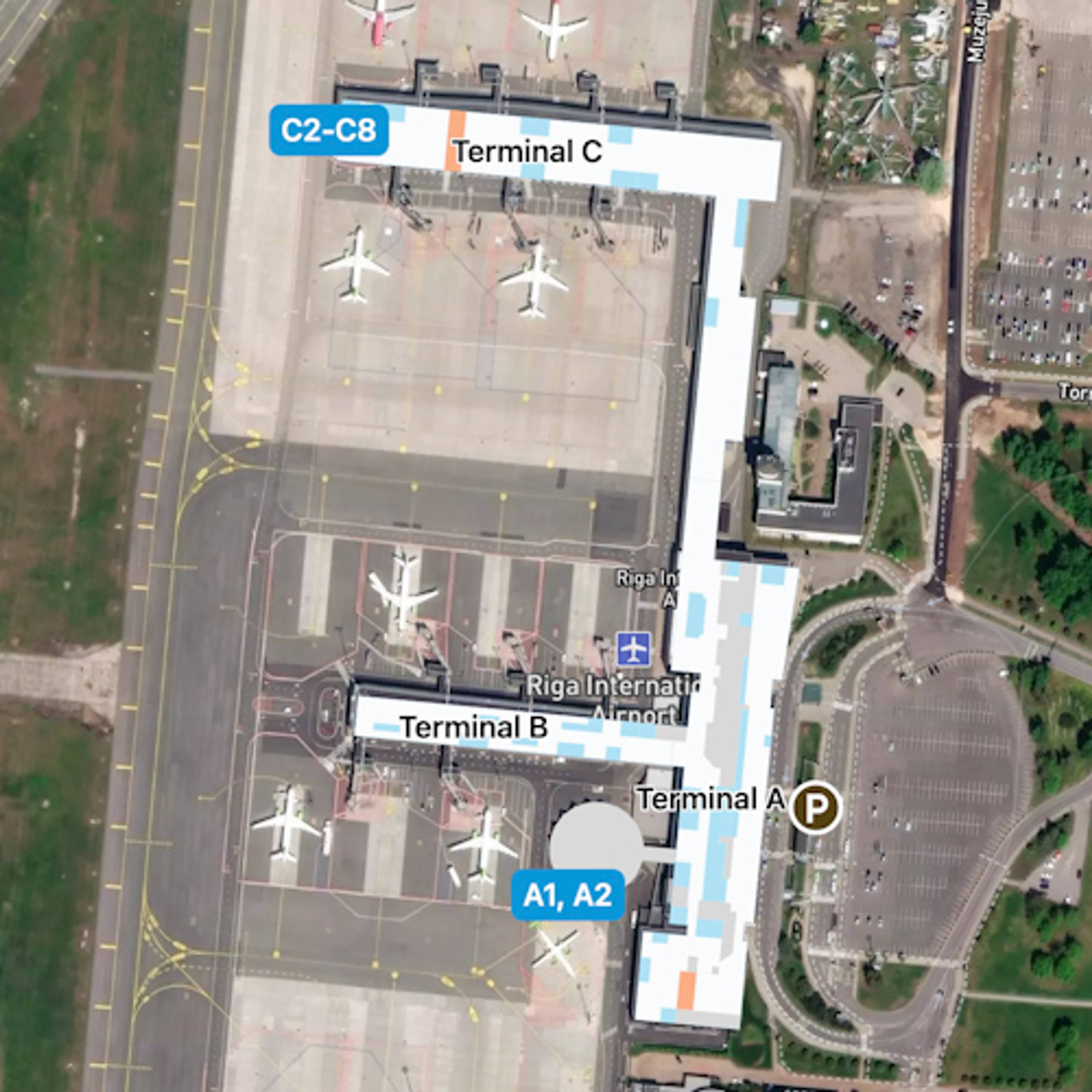 Riga International Airport RIX Terminal Overview Map