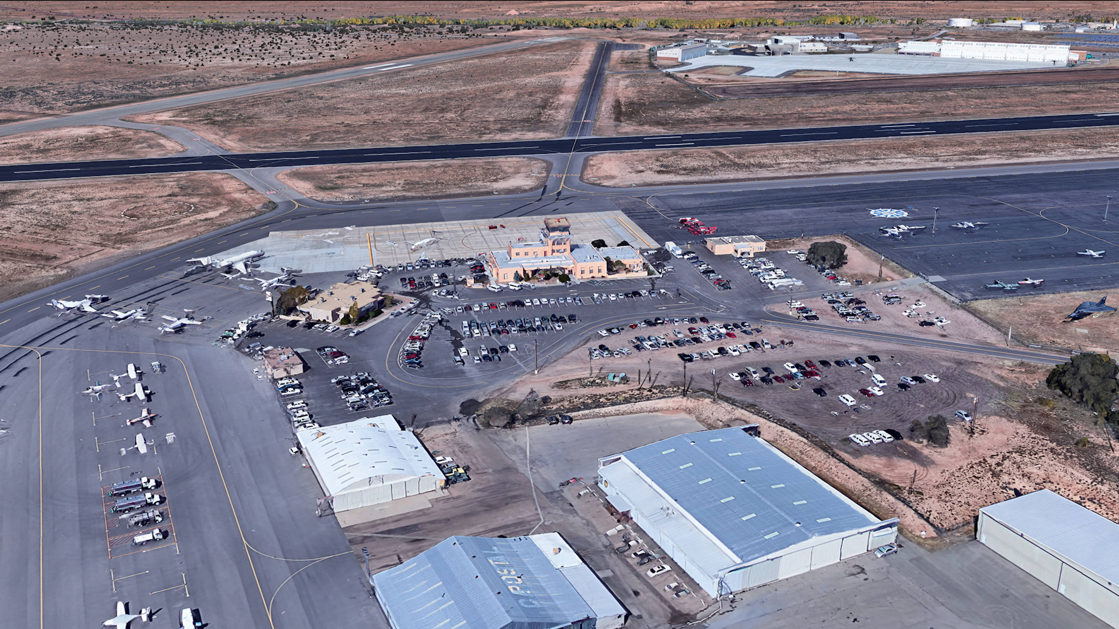 Aerial View of Santa Fe Airport Parking