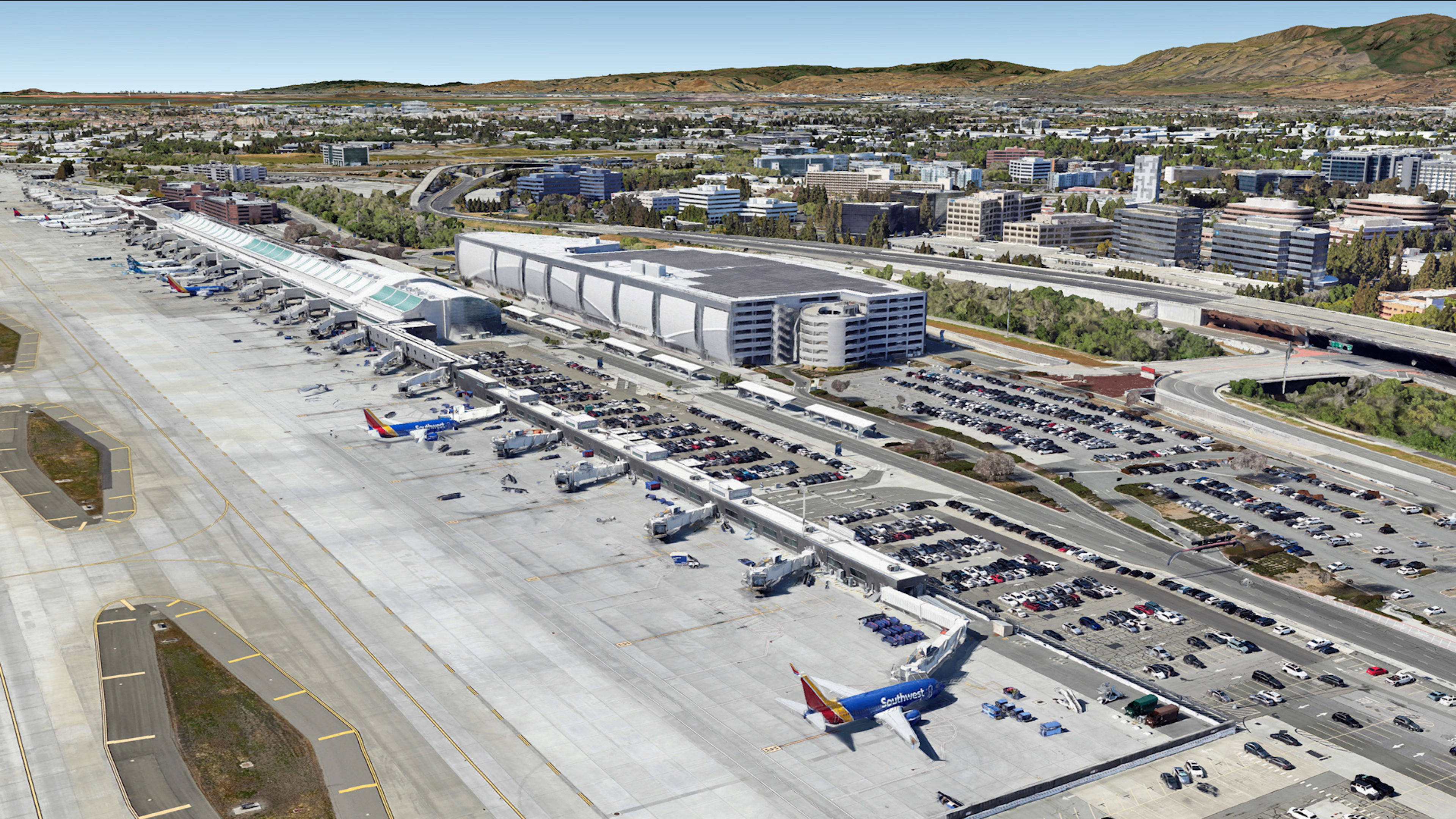 Aerial View of San Jose Mineta Airport