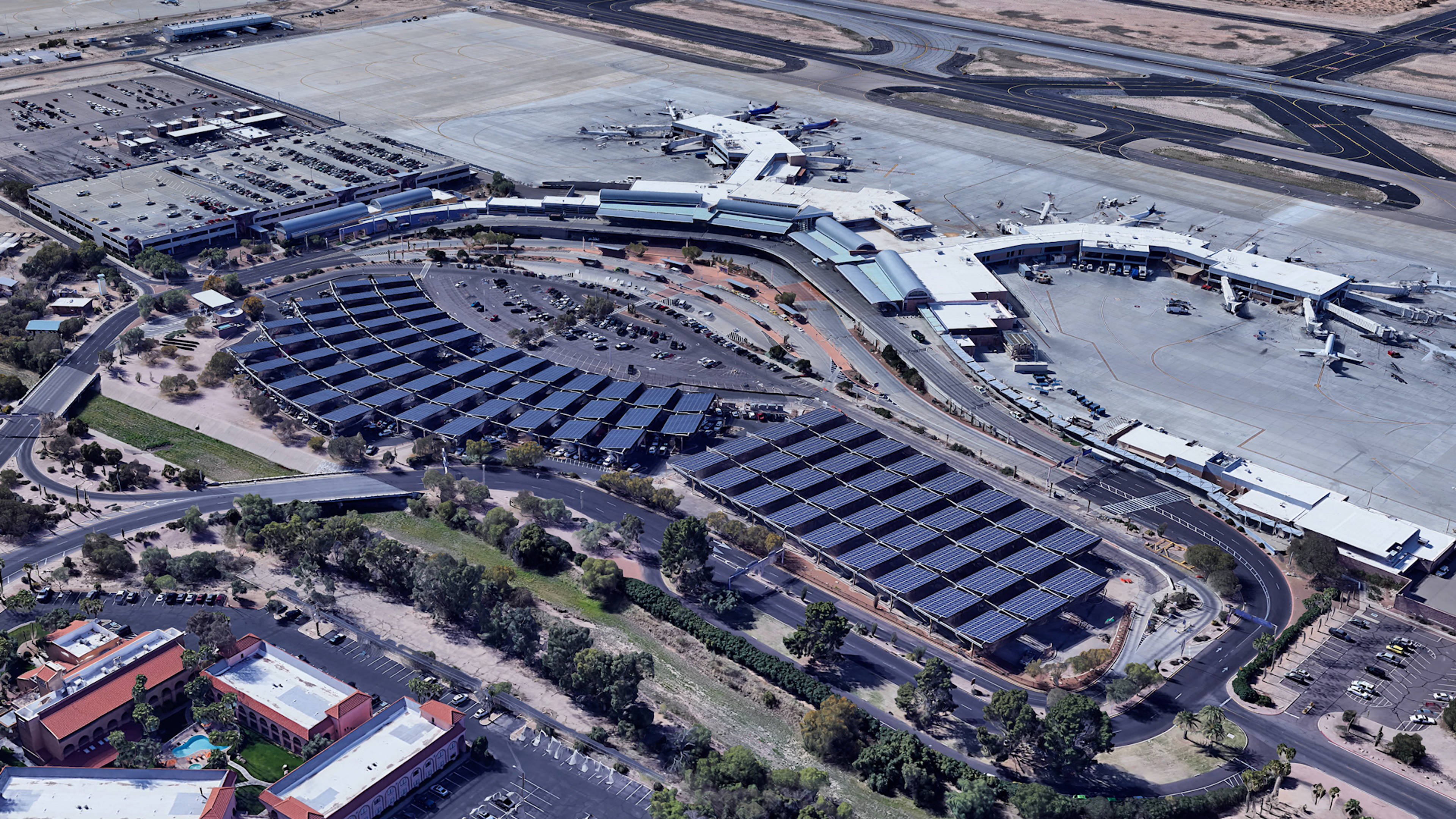 Aerial View of Tucson Airport Parking