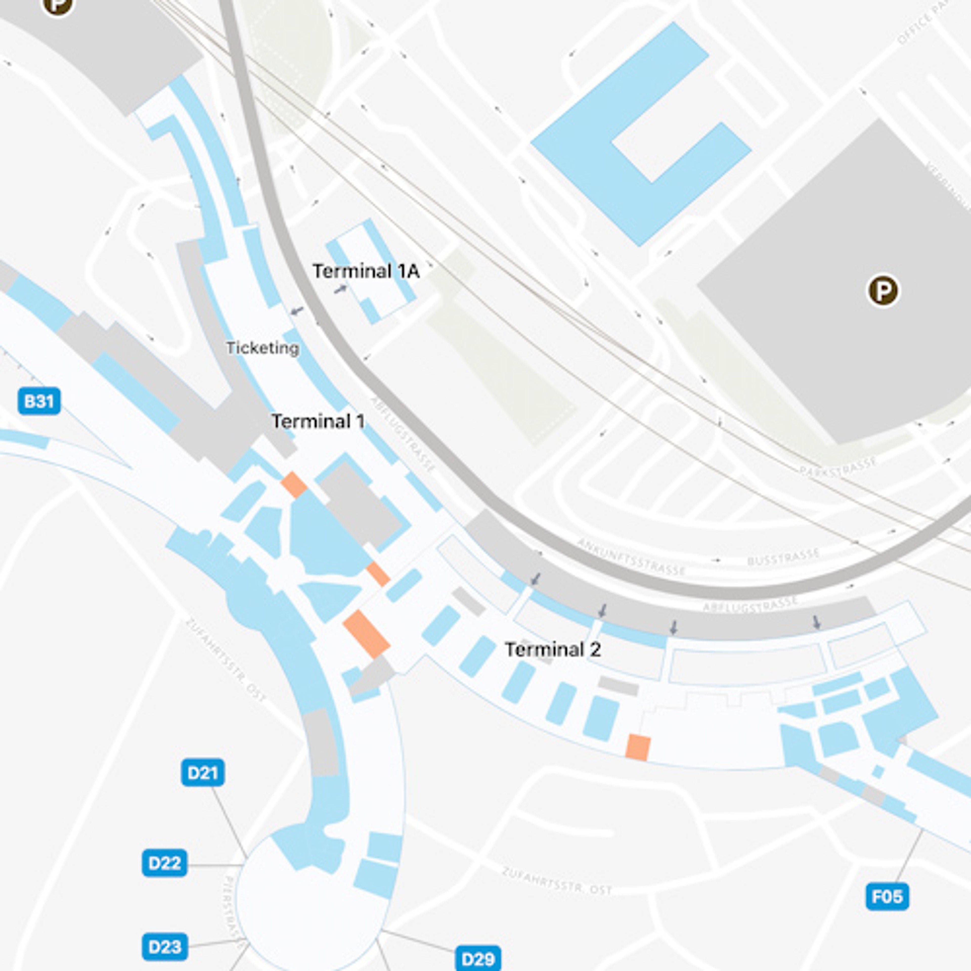VIE Main Terminal Map