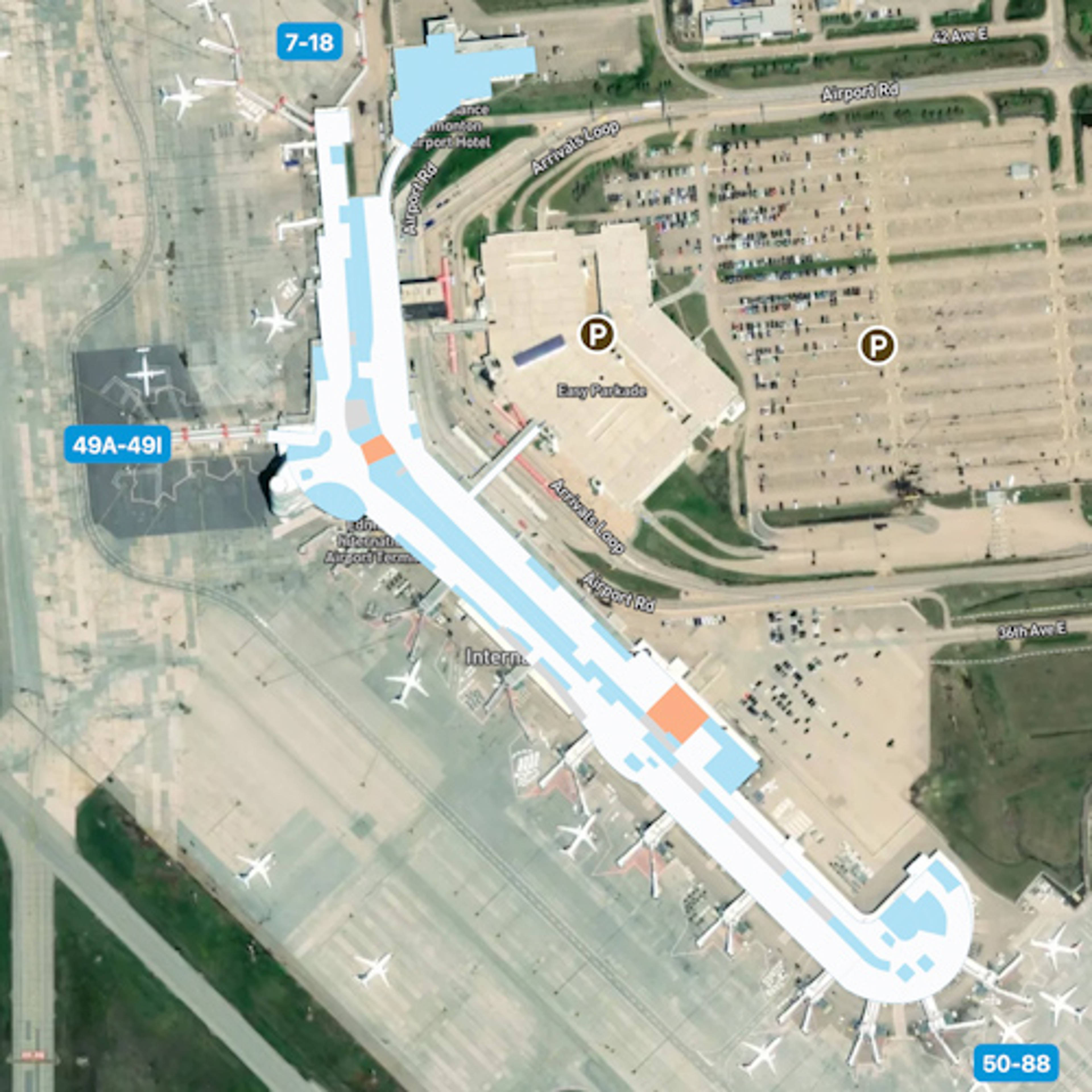 Edmonton Airport YEG Terminal Overview Map