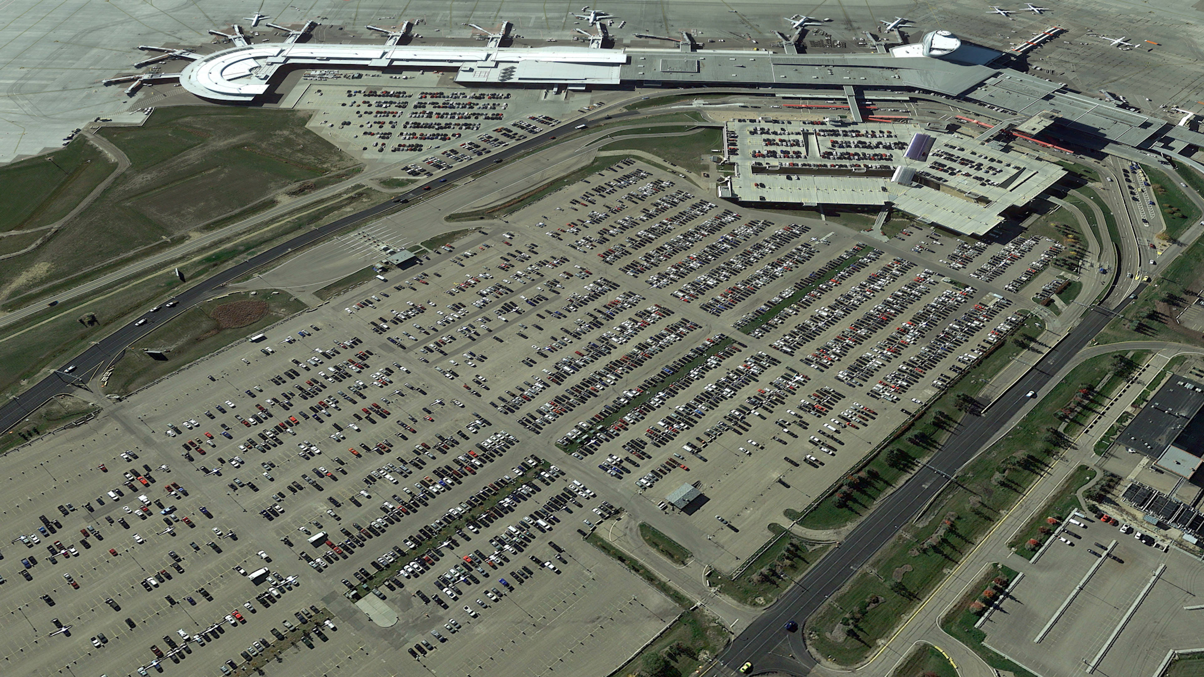 Aerial View of Edmonton Airport Parking