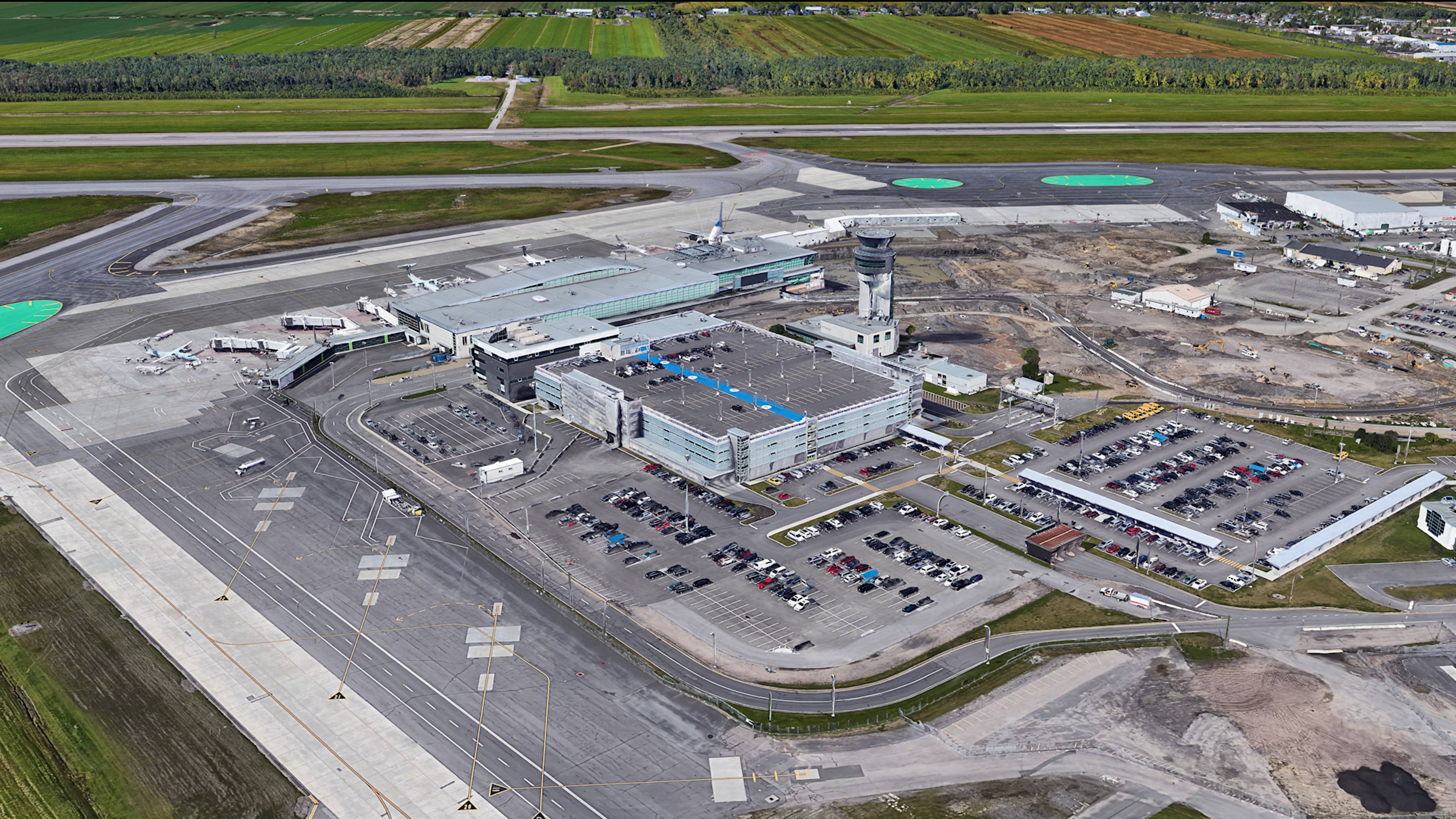 Aerial View of Montreal Airport Parking