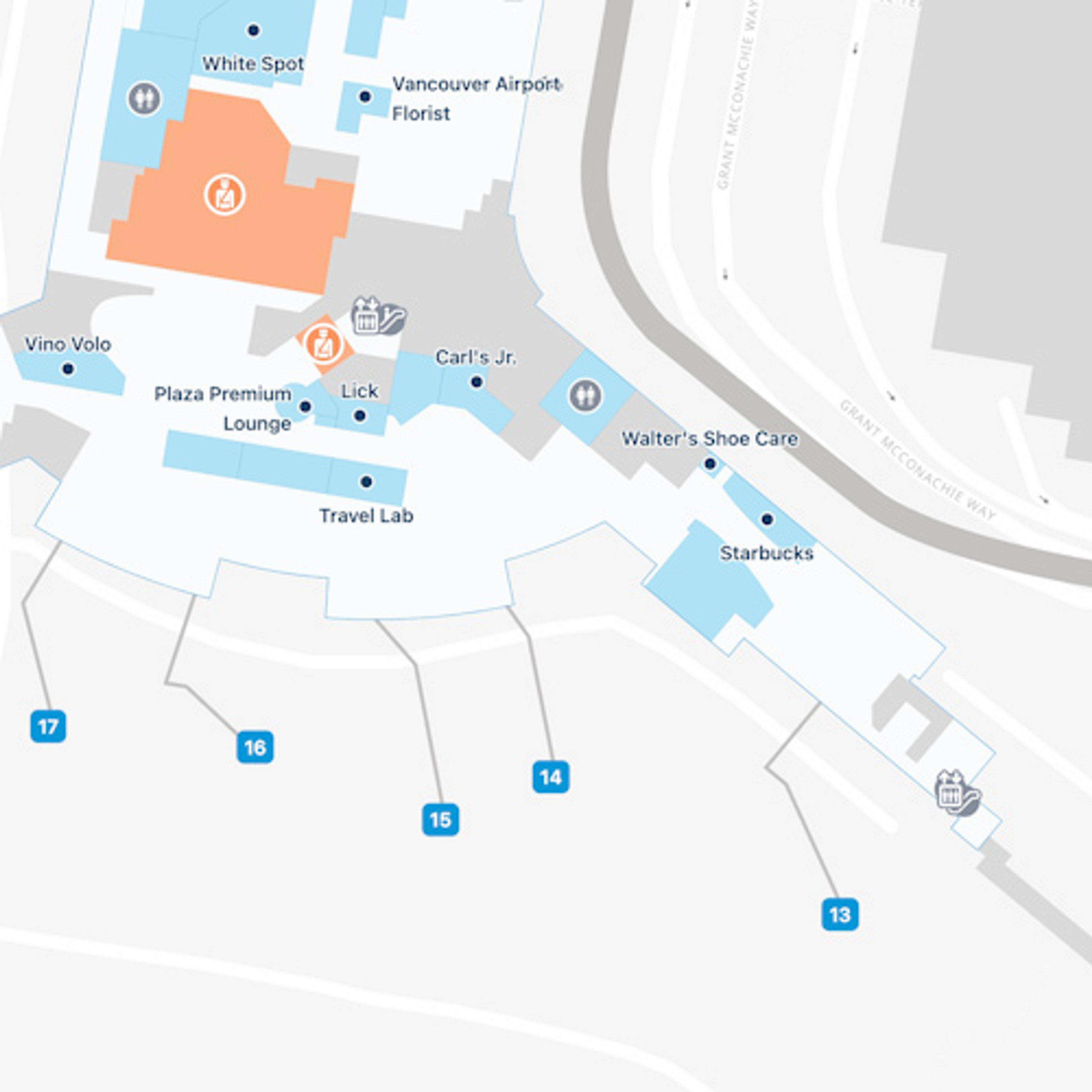 YVR Concourse A Map