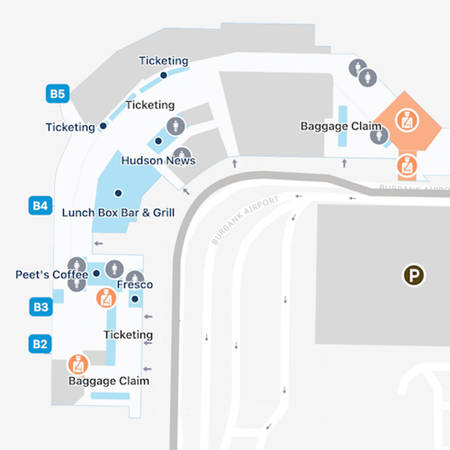 Burbank Airport Terminal B Map & Guide