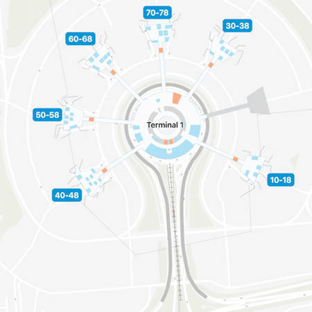 Paris de Gaulle Airport Terminal 1 Map & Guide