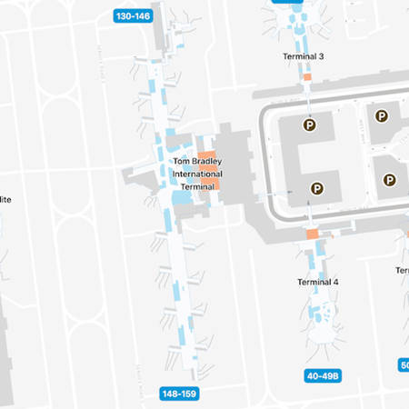 Los Angeles Airport Bradley International Map & Guide