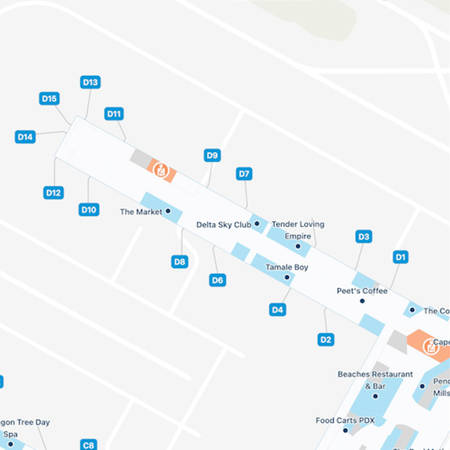 Portland Airport Concourse D Map & Guide