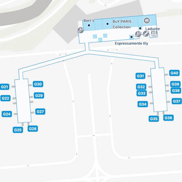 Paris de Gaulle Airport Terminal 2G Map & Guide