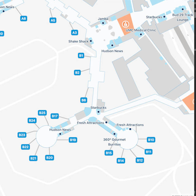 Las Vegas Airport Concourse B Map & Guide