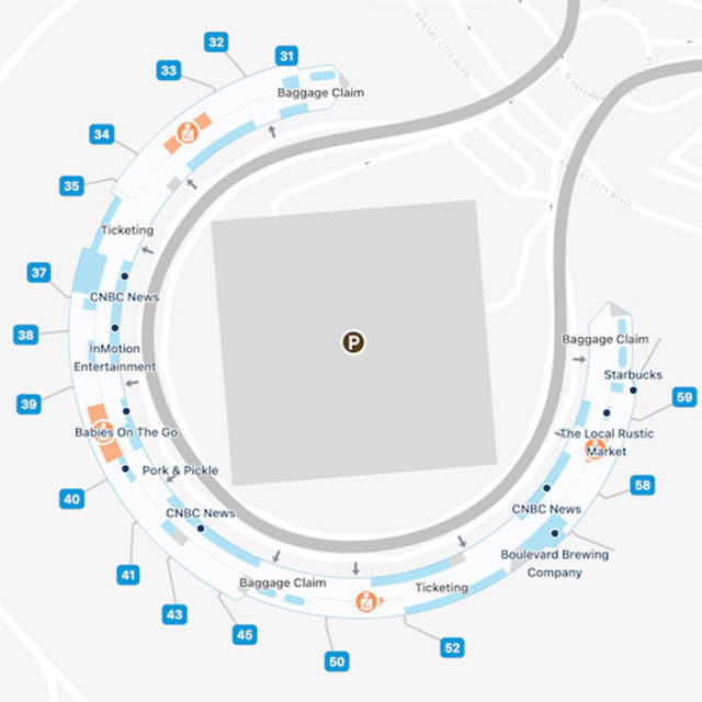 Kansas City Airport Concourse B Map & Guide