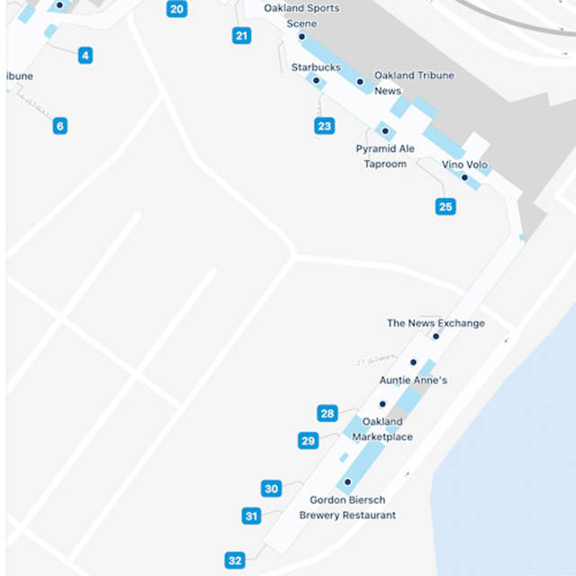 Oakland Airport Terminal 2 Map Guide   Metropolitan Oakland OAK Terminal 2 