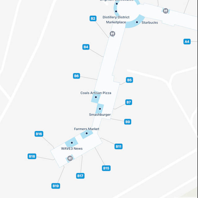 Louisville Airport Concourse B Map & Guide