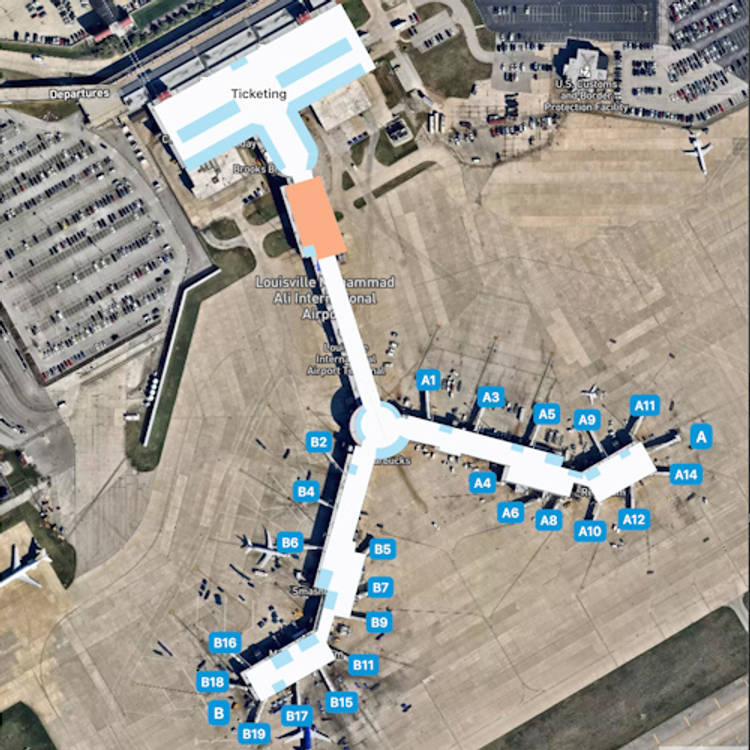 Louisville Airport Map Guide To SDF S Terminals   Louisville SDF OverviewMap 