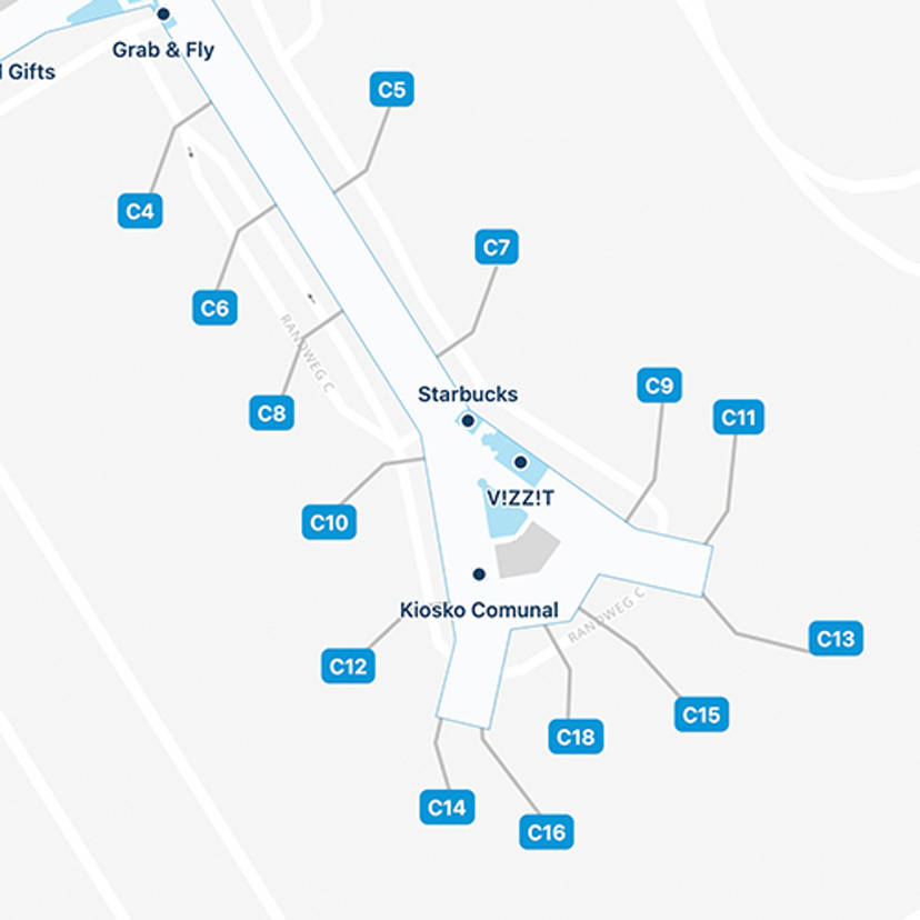 Amsterdam Airport Concourse C Map & Guide