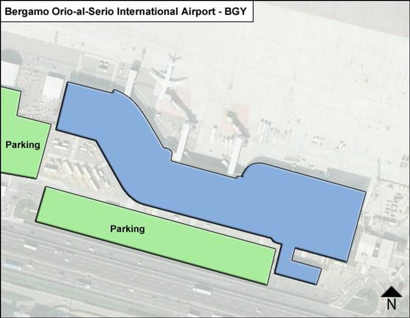 Flughafen Bergamo Ryanair Abflug Terminal Parken www.ifly.com