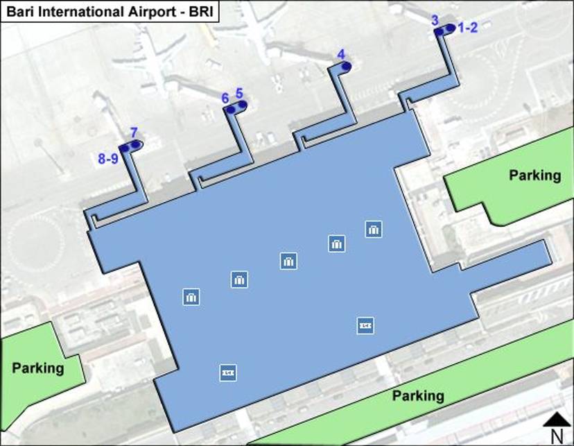 Bari di Puglia Airport Main Terminal Interactive Map & Guide