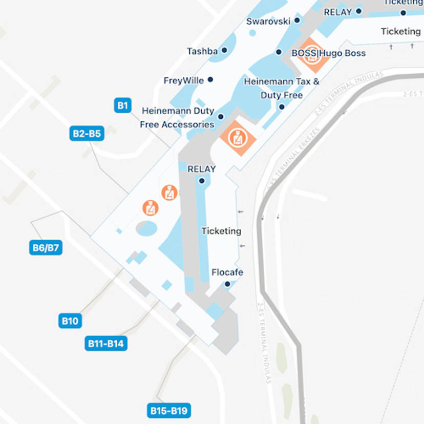 Budapest Liszt Airport Terminal 2B Map & Guide