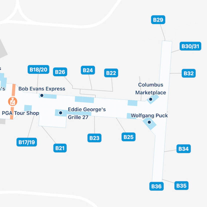 John Glenn Columbus Airport Map Cmh Terminal Guide