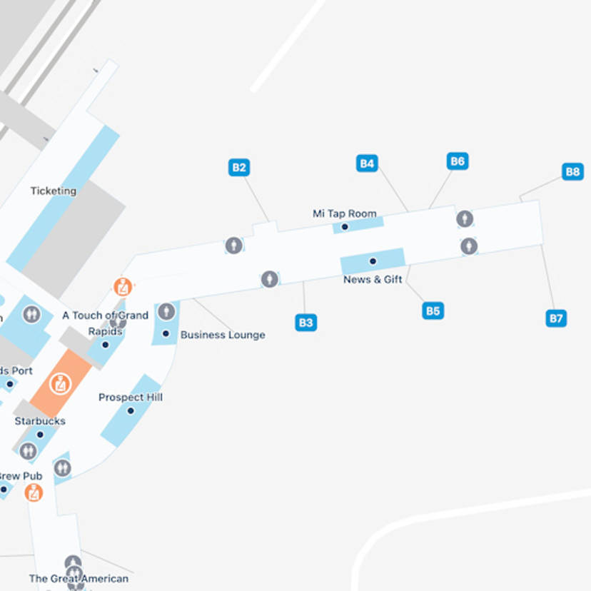 Gerald R Ford Airport Concourse B Map & Guide