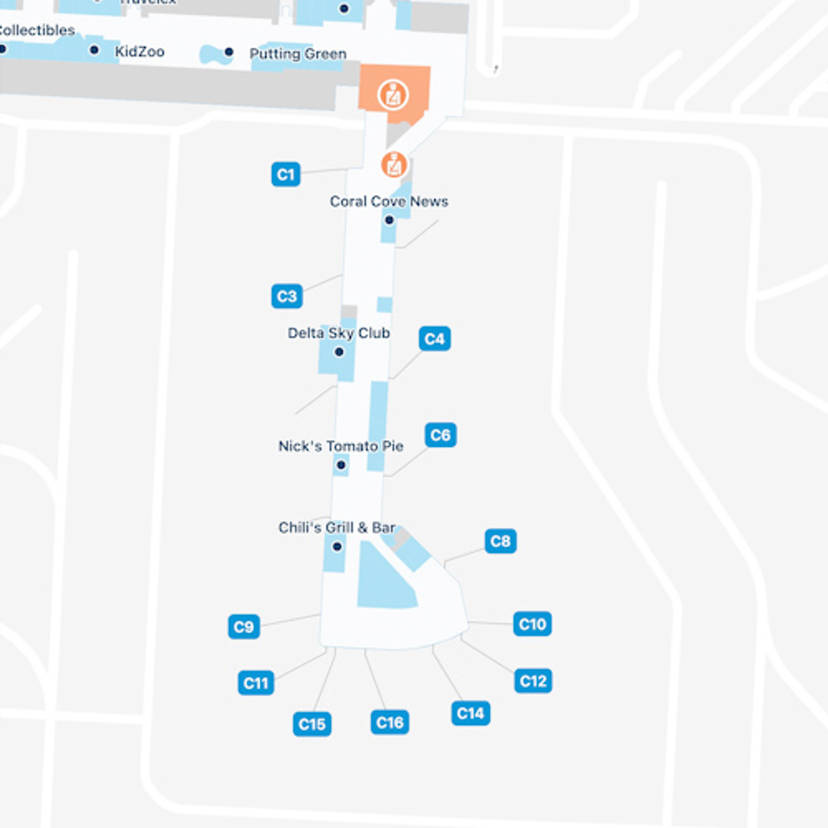 Palm Beach Airport Concourse C Map & Guide