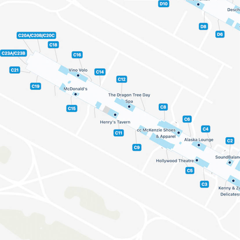 Portland Airport Map PDX Terminal Guide   Portland PDX Concourse C 